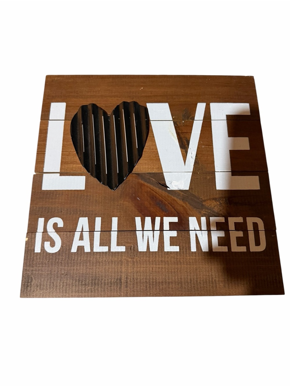 Rustic Brown "LOVE" Wall Plaque - Decorative Home Accent